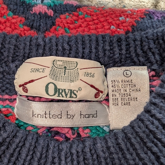 Orvis Chunky 90s Hand Knit Heavy Sweater VTG - Picture 5 of 5